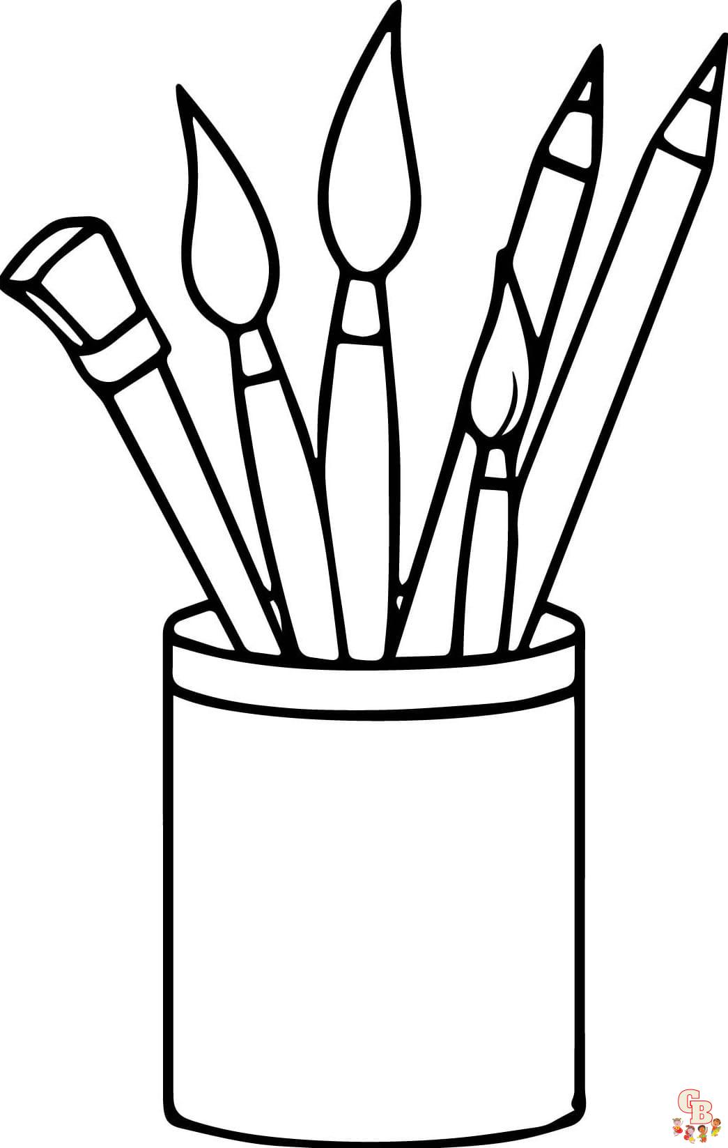 Free Paintbrush coloring pages for kids