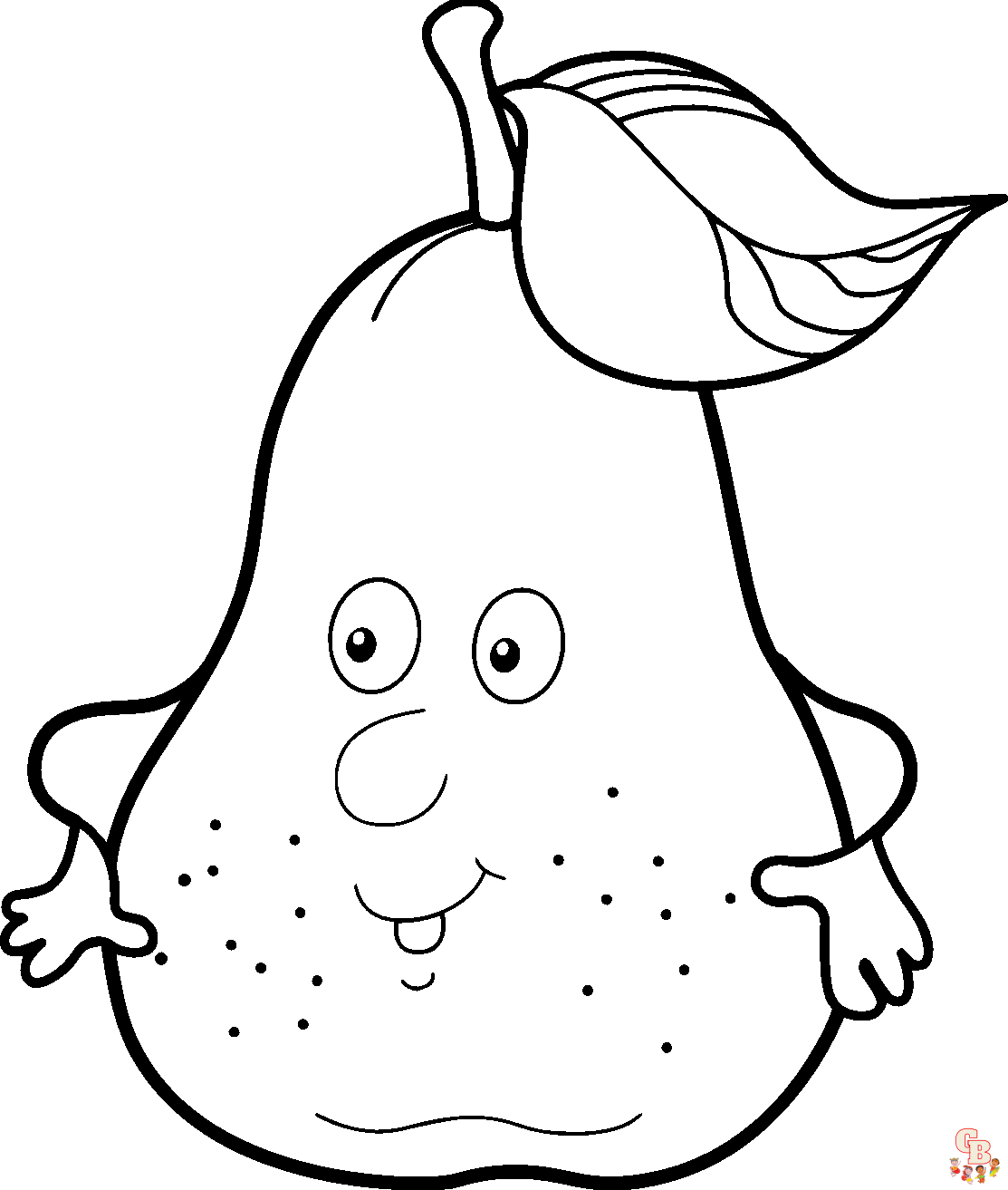 Free Pear coloring pages for kids