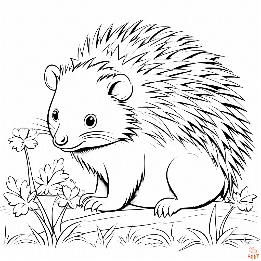 Free Porcupine coloring pages for kids