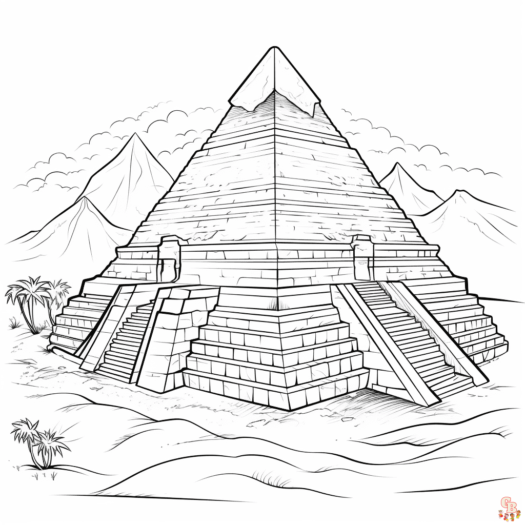 Free Pyramid coloring pages for kids
