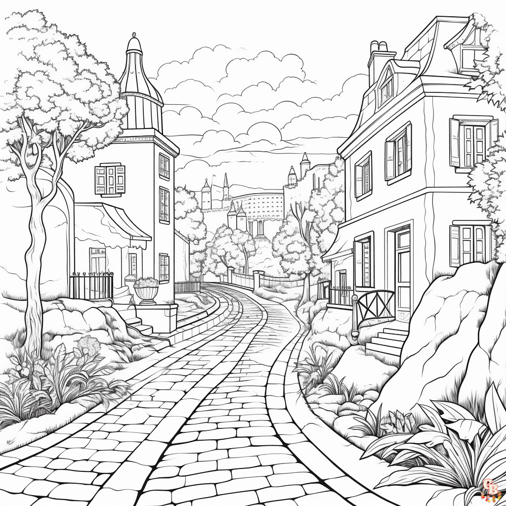 Free Road coloring pages for kids