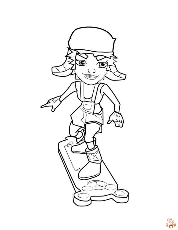 Free Subway Surfers coloring pages for kids