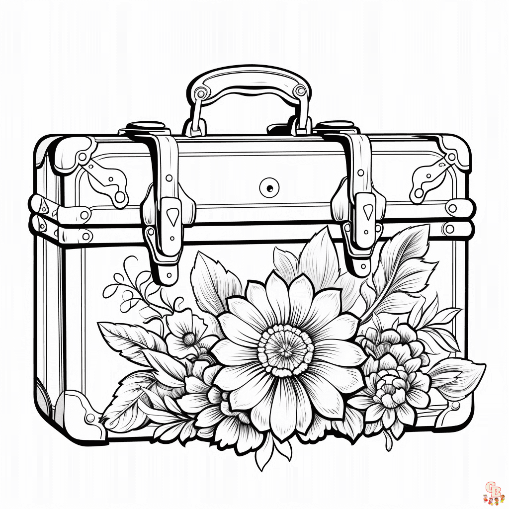 Free Suitcase coloring pages for kids