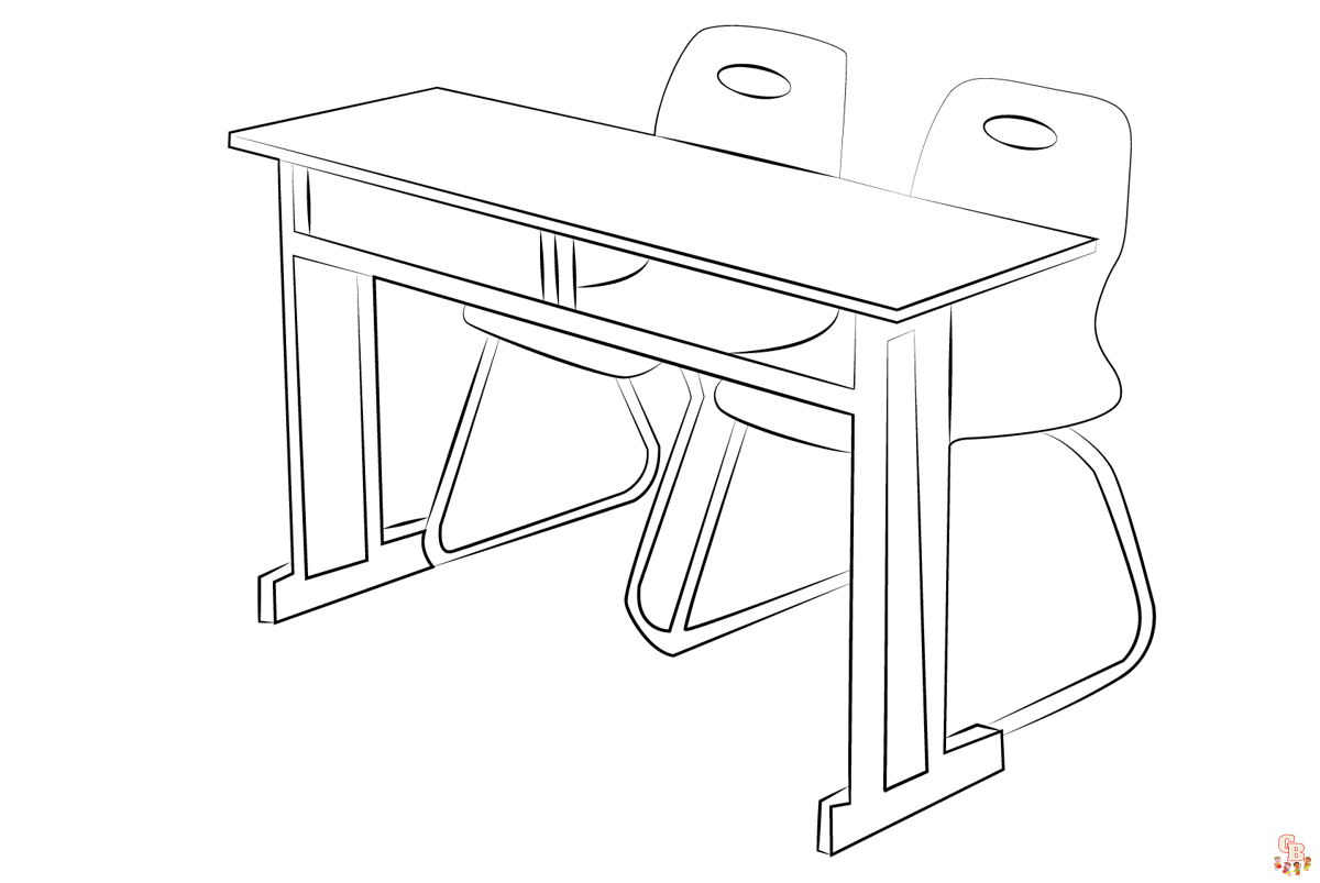 table and chairs coloring page