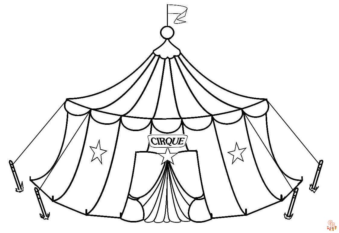 Free Tent coloring pages for kids