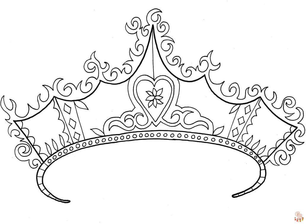 Free Tiara coloring pages for kids