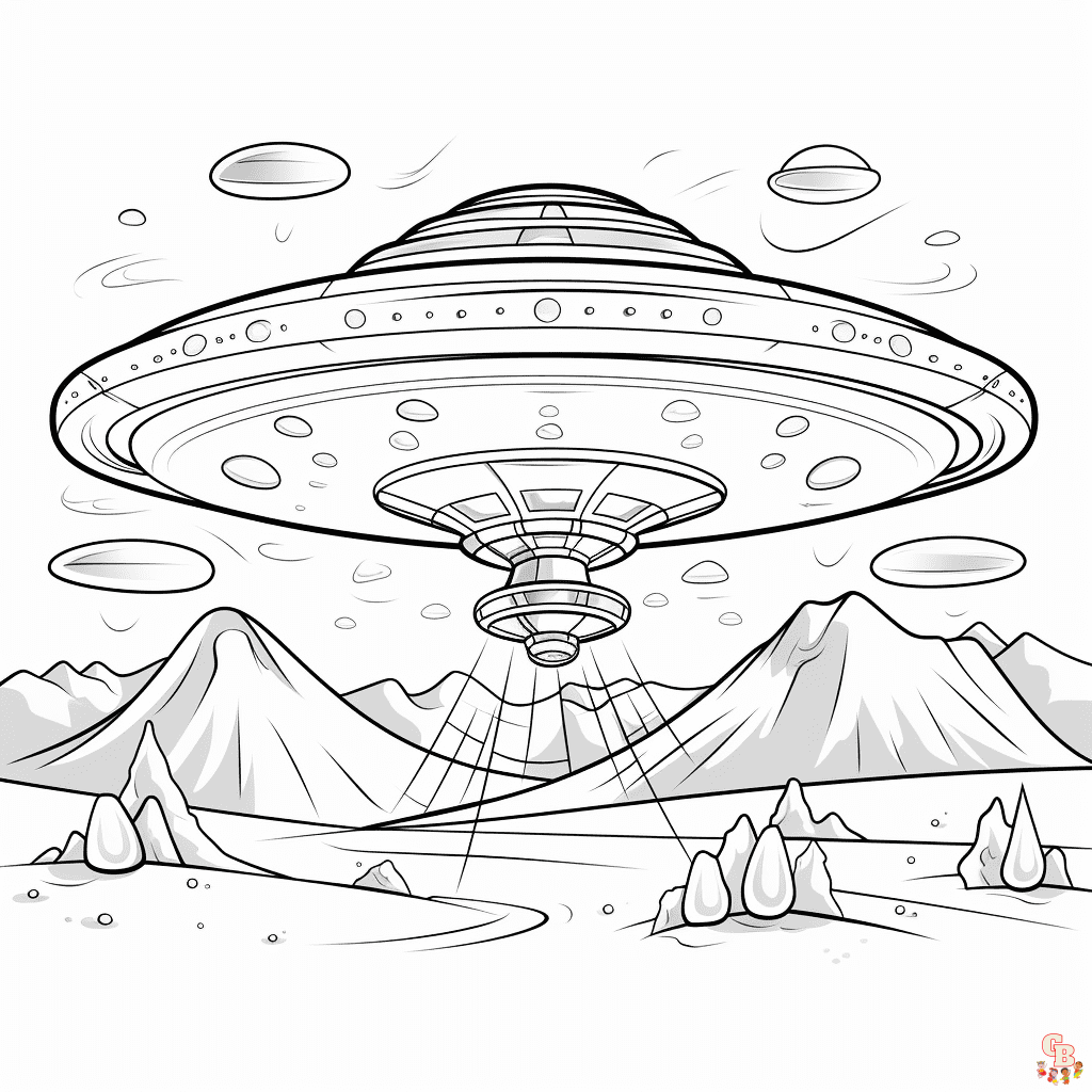 Free UFO coloring pages for kids