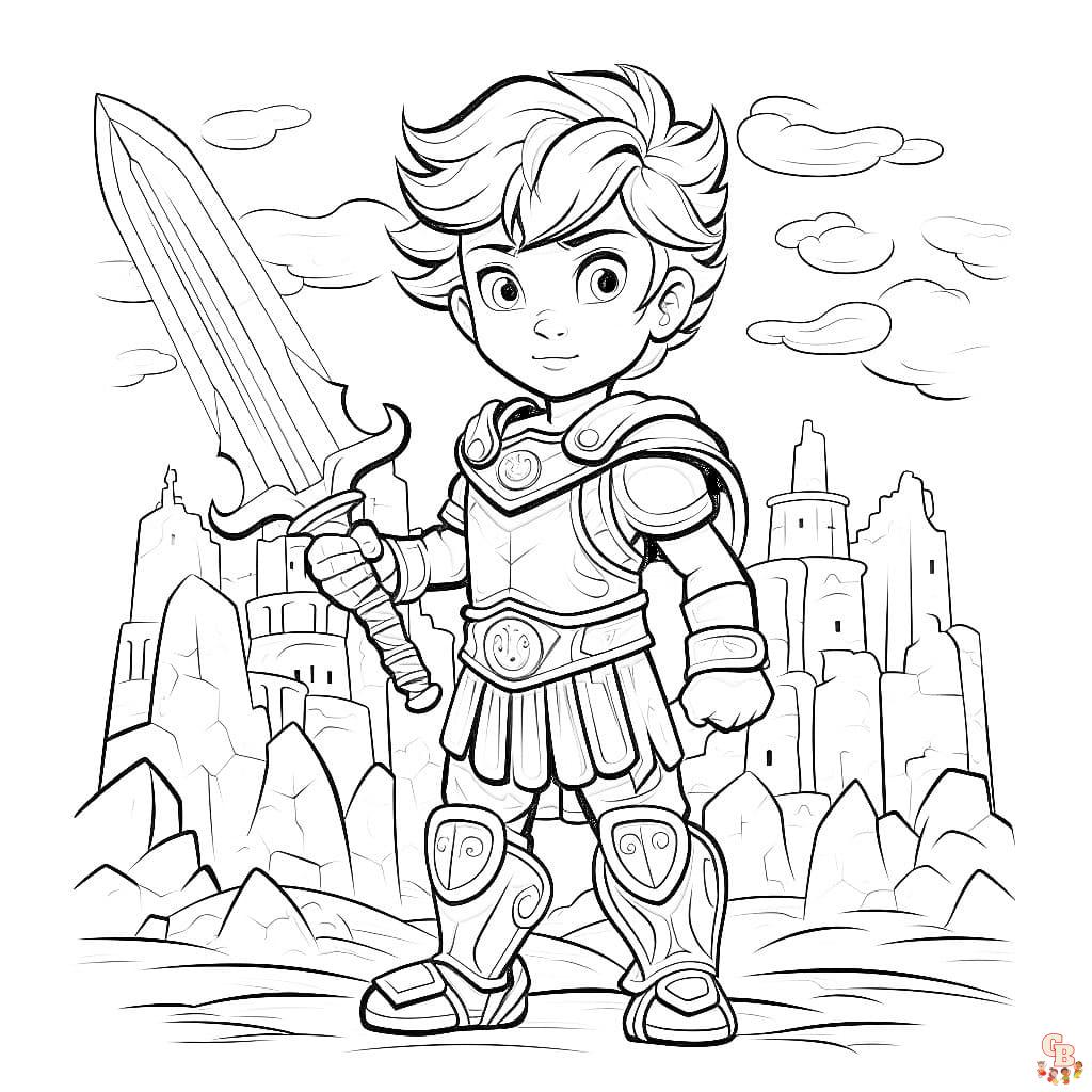 Free Warrior coloring pages for kids