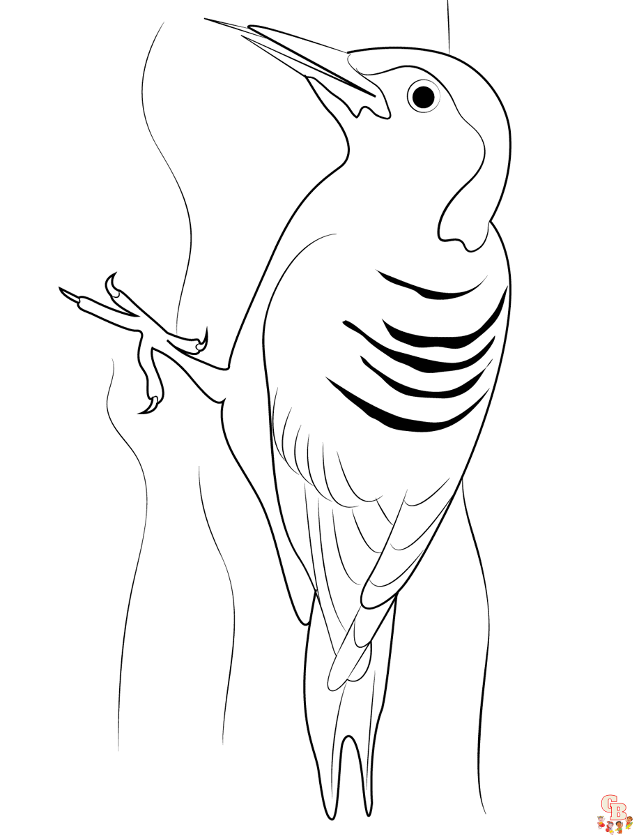 Free Woodpecker coloring pages for kids