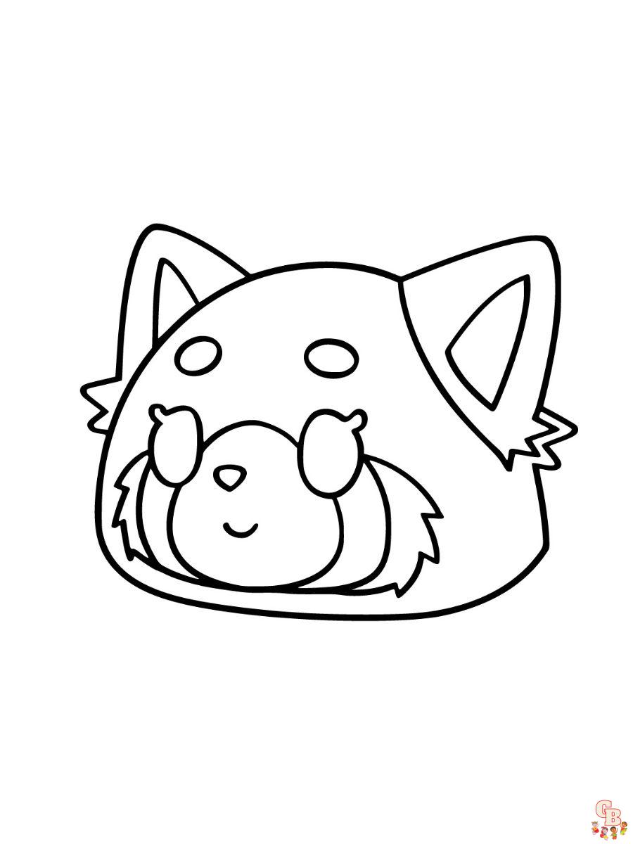 Free aggretsuko coloring pages printable