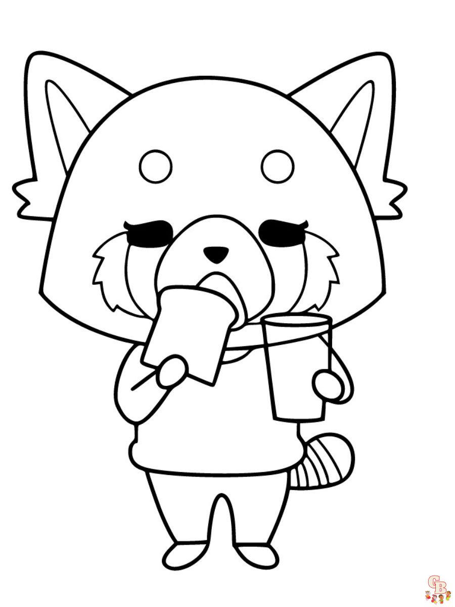Free aggretsuko coloring pages to print