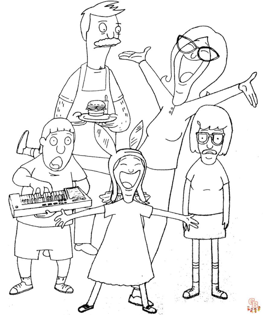 Free bob's burgers coloring pages for kids
