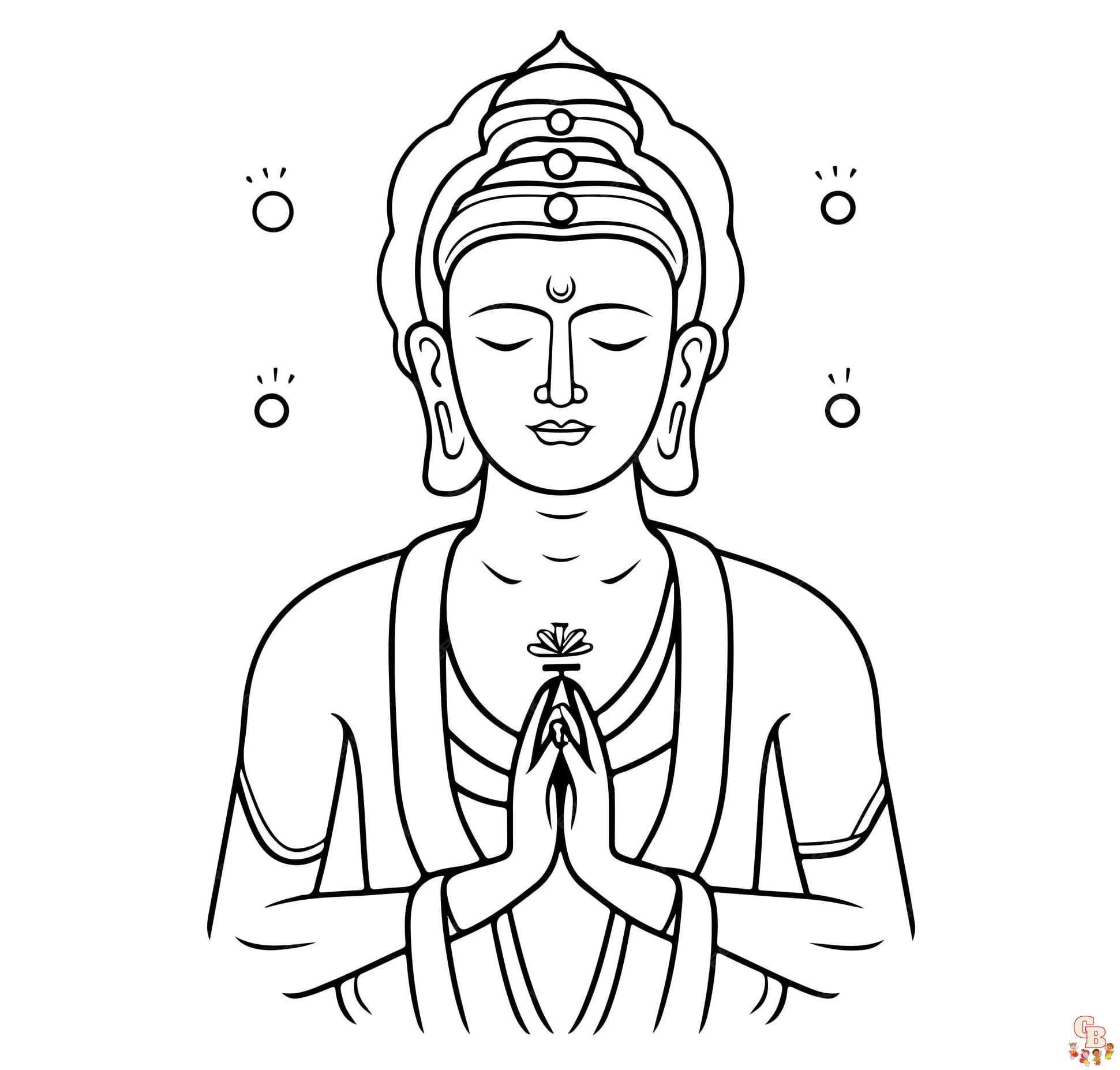 Free buddha coloring pages for kids