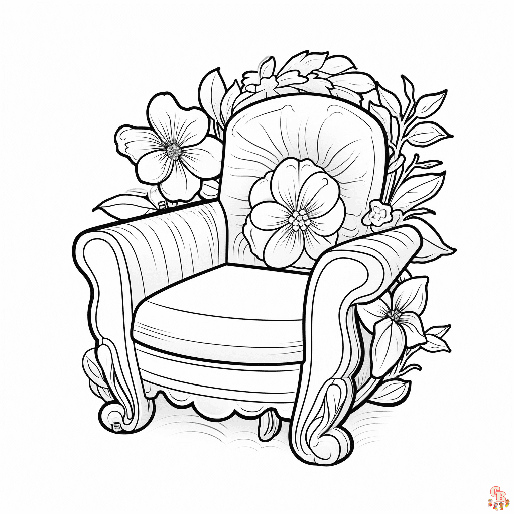 Free chair coloring pages for kids