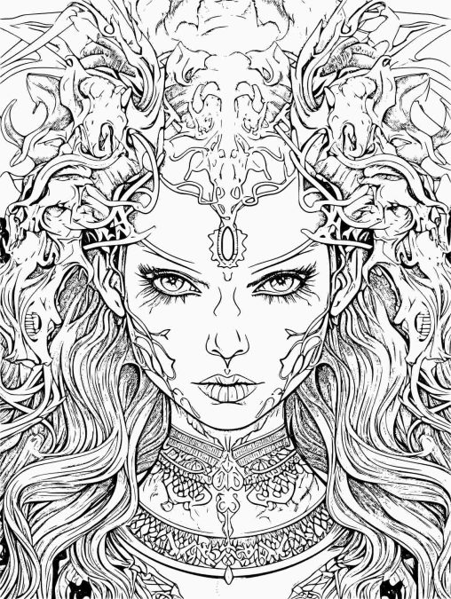 PrintableGothic Coloring Pages Free For Kids And Adults