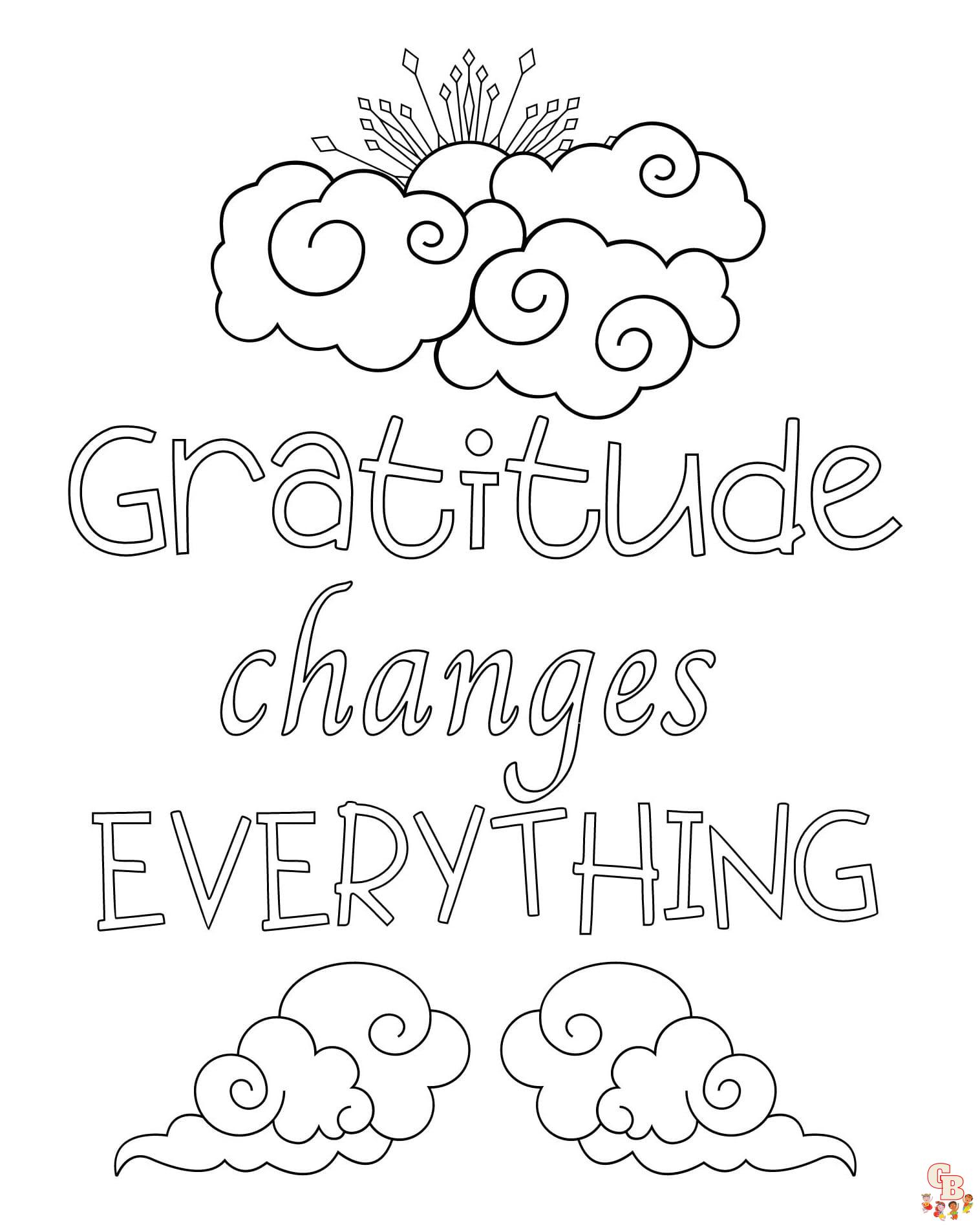 Free gratitude coloring pages for kids