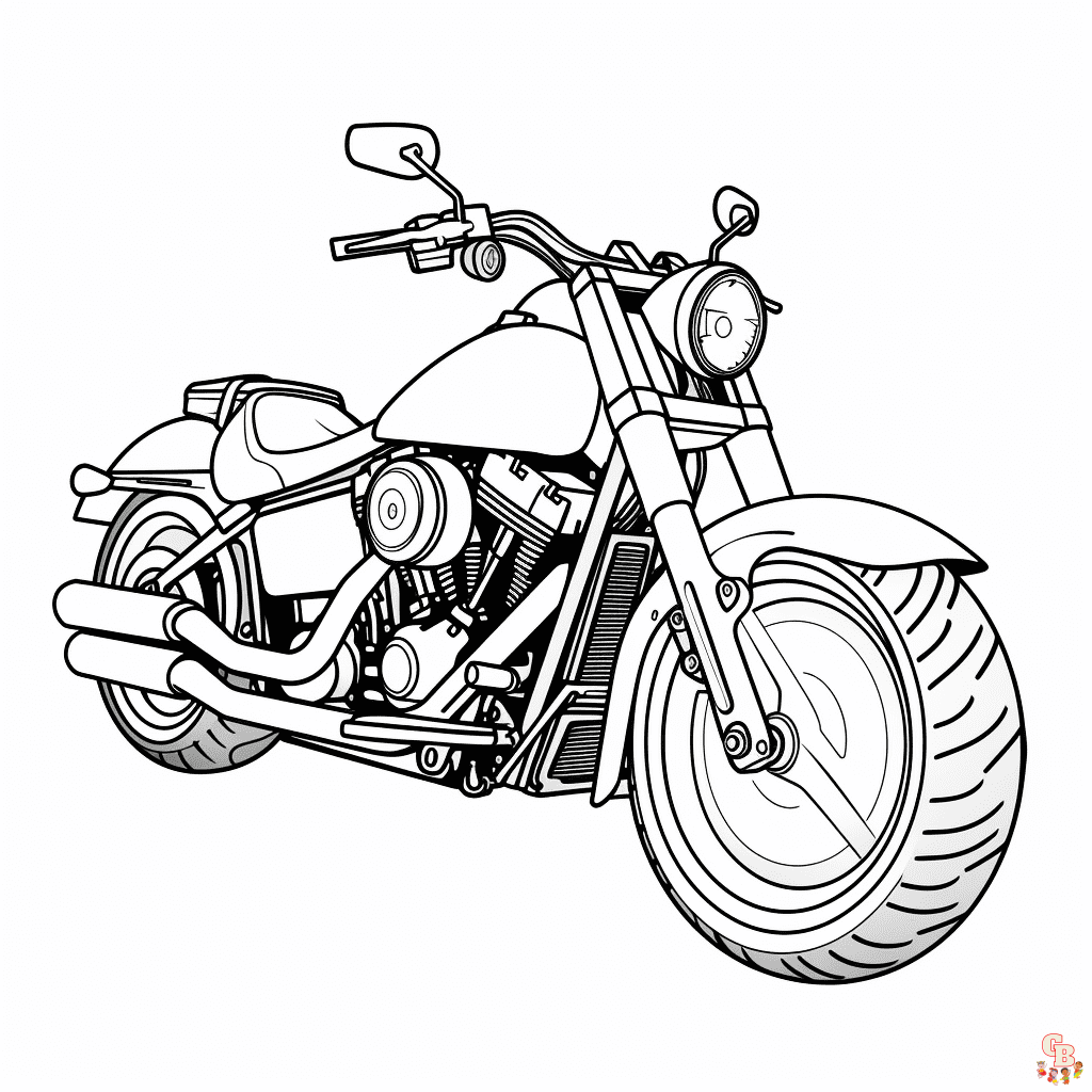 Free harley davidson coloring pages for kids