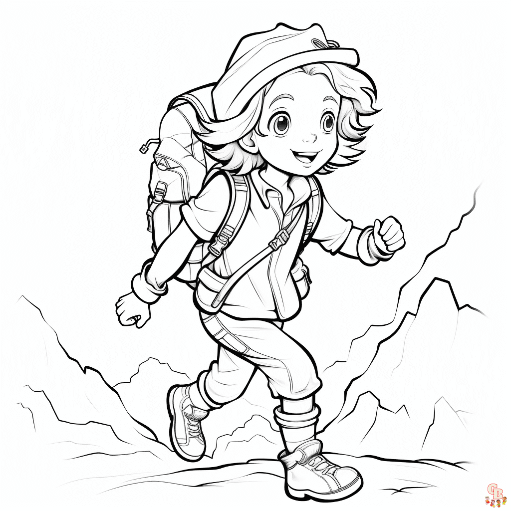 Free hiking coloring pages for kids