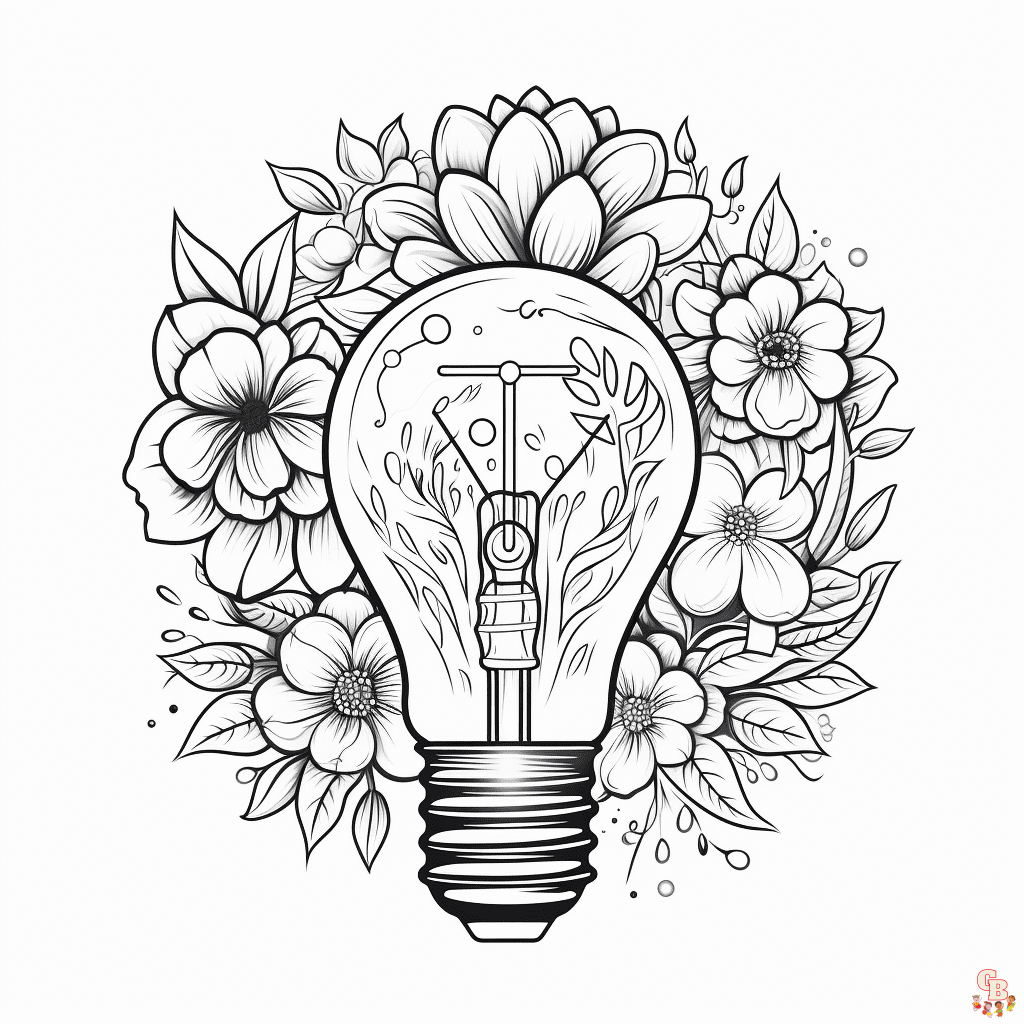 Free light bulb coloring pages for kids