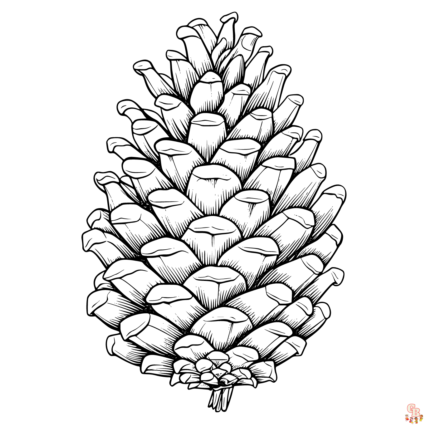 Free pine cone coloring pages for kids