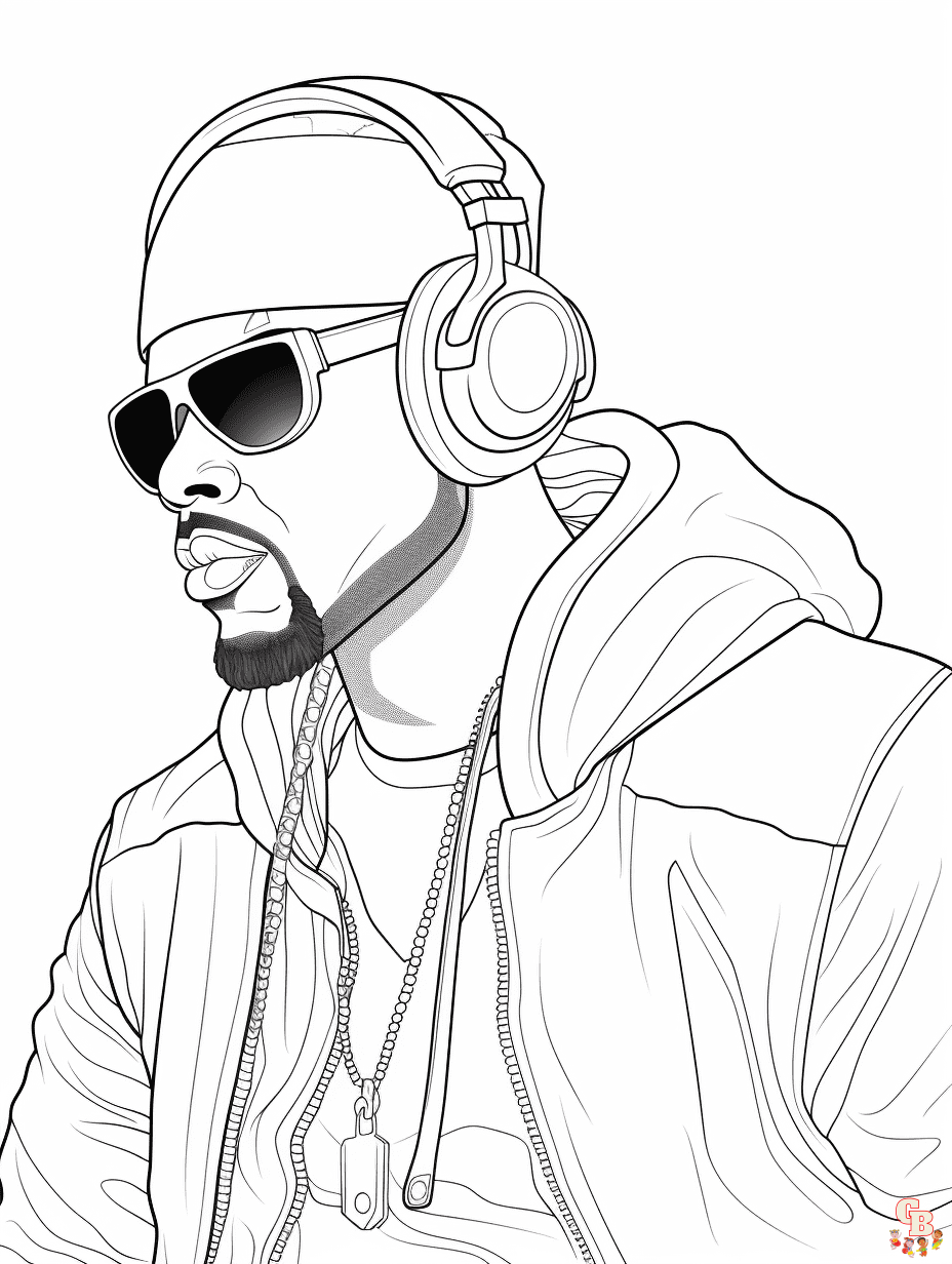 Free rapper coloring pages for kids