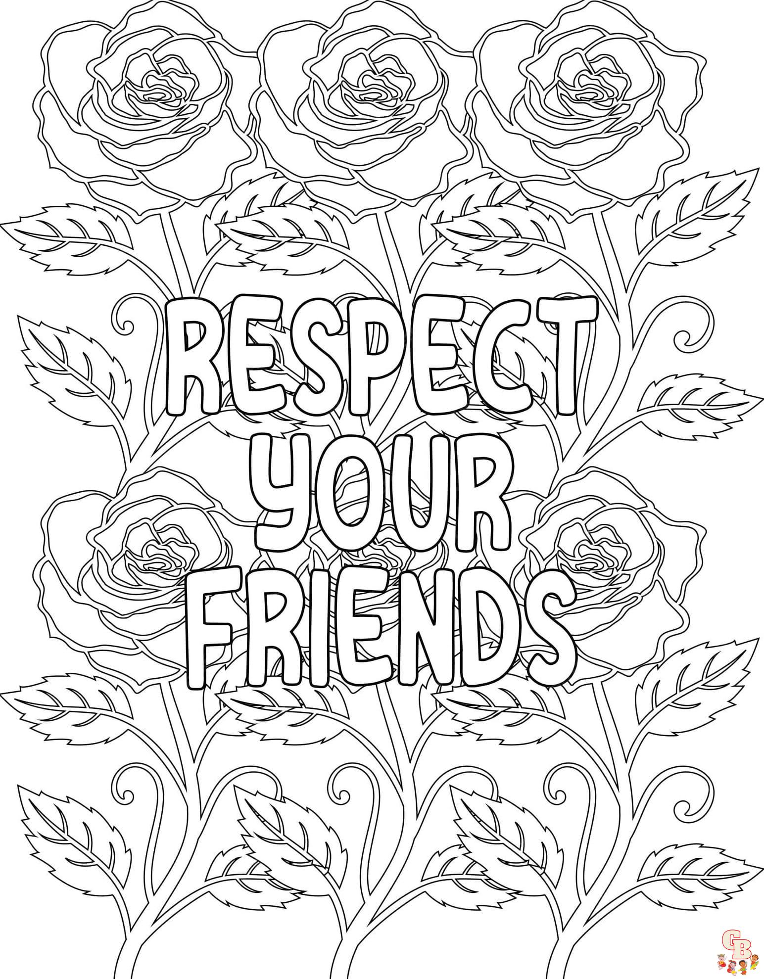 Free respect coloring pages for kids