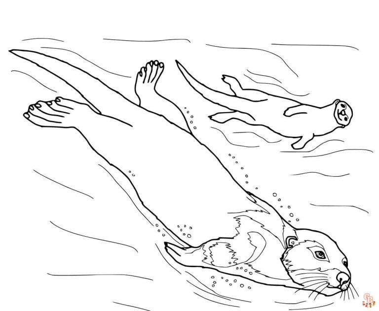 Printable Sea Otter Coloring Pages Free For Kids And Adults