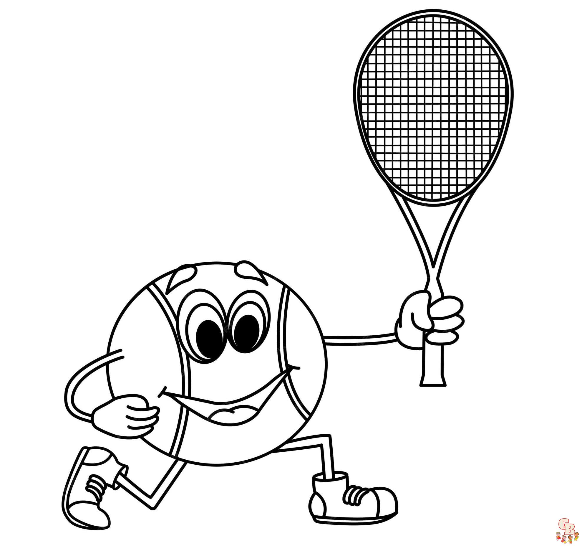 Disegni da tennis gratuiti da colorare per bambini