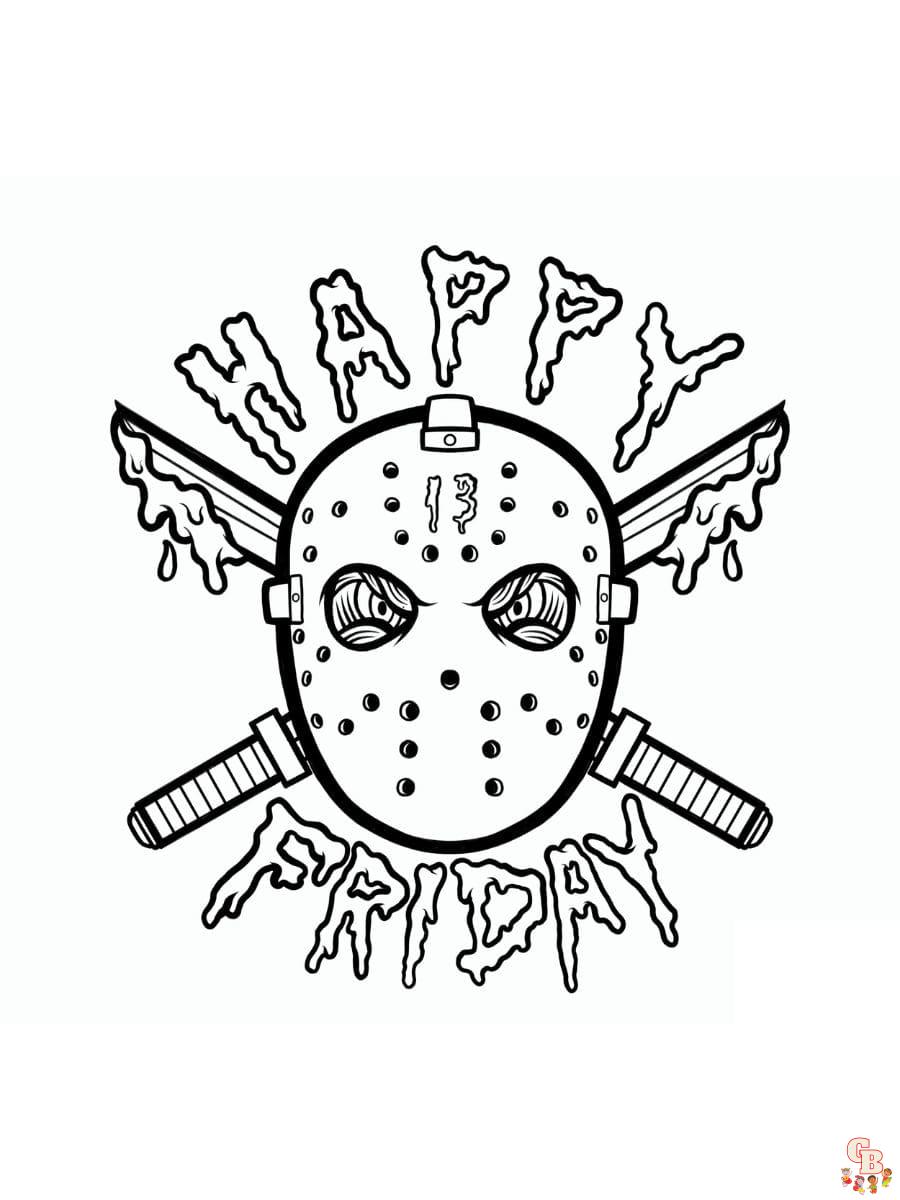 Friday the 13th coloring pages