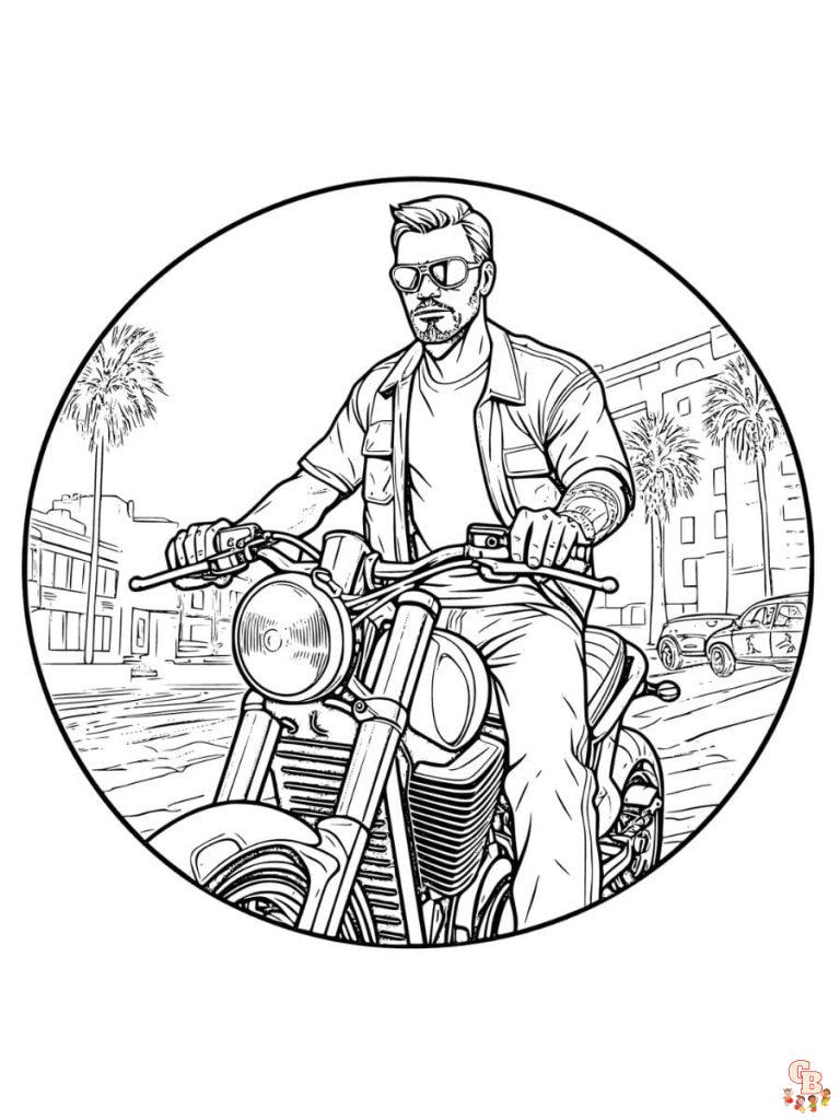 Printable GTA Coloring Pages Free For Kids And Adults