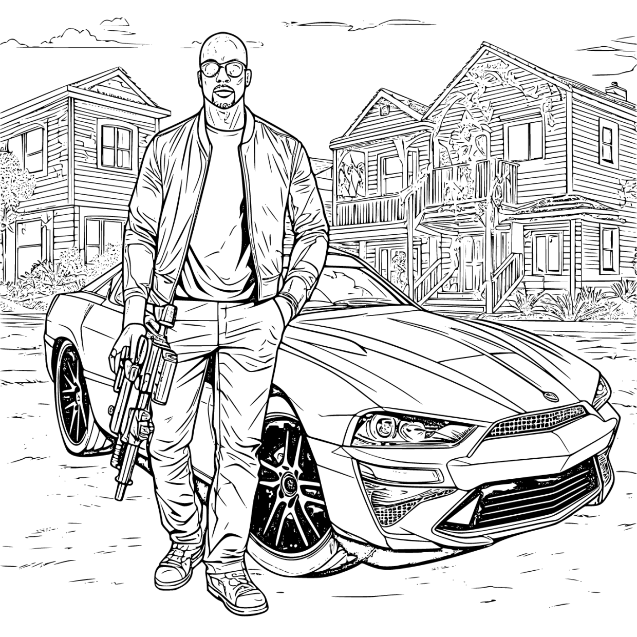 Printable GTA Coloring Pages Free For Kids And Adults