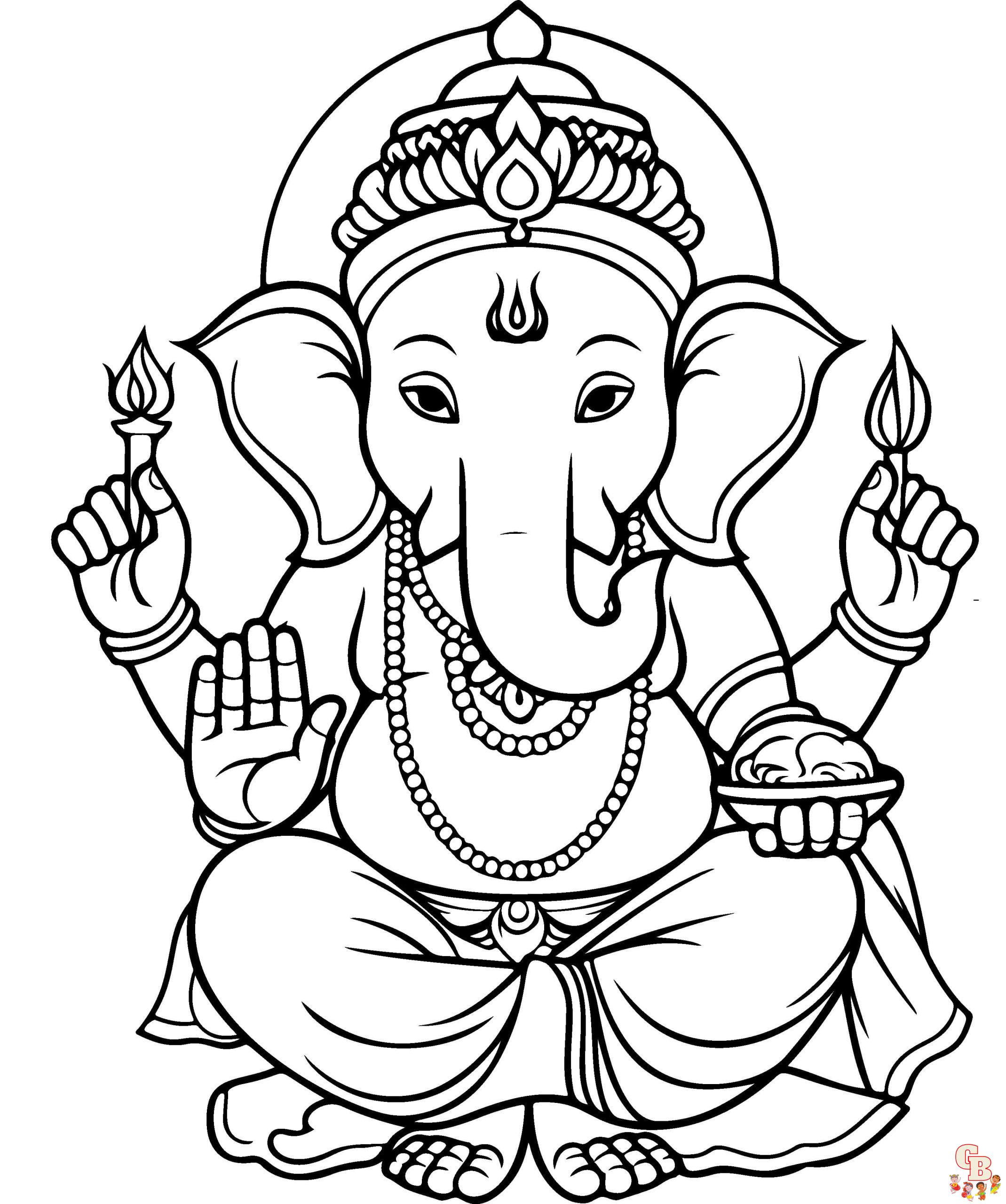 Ganesha Coloring Sheets