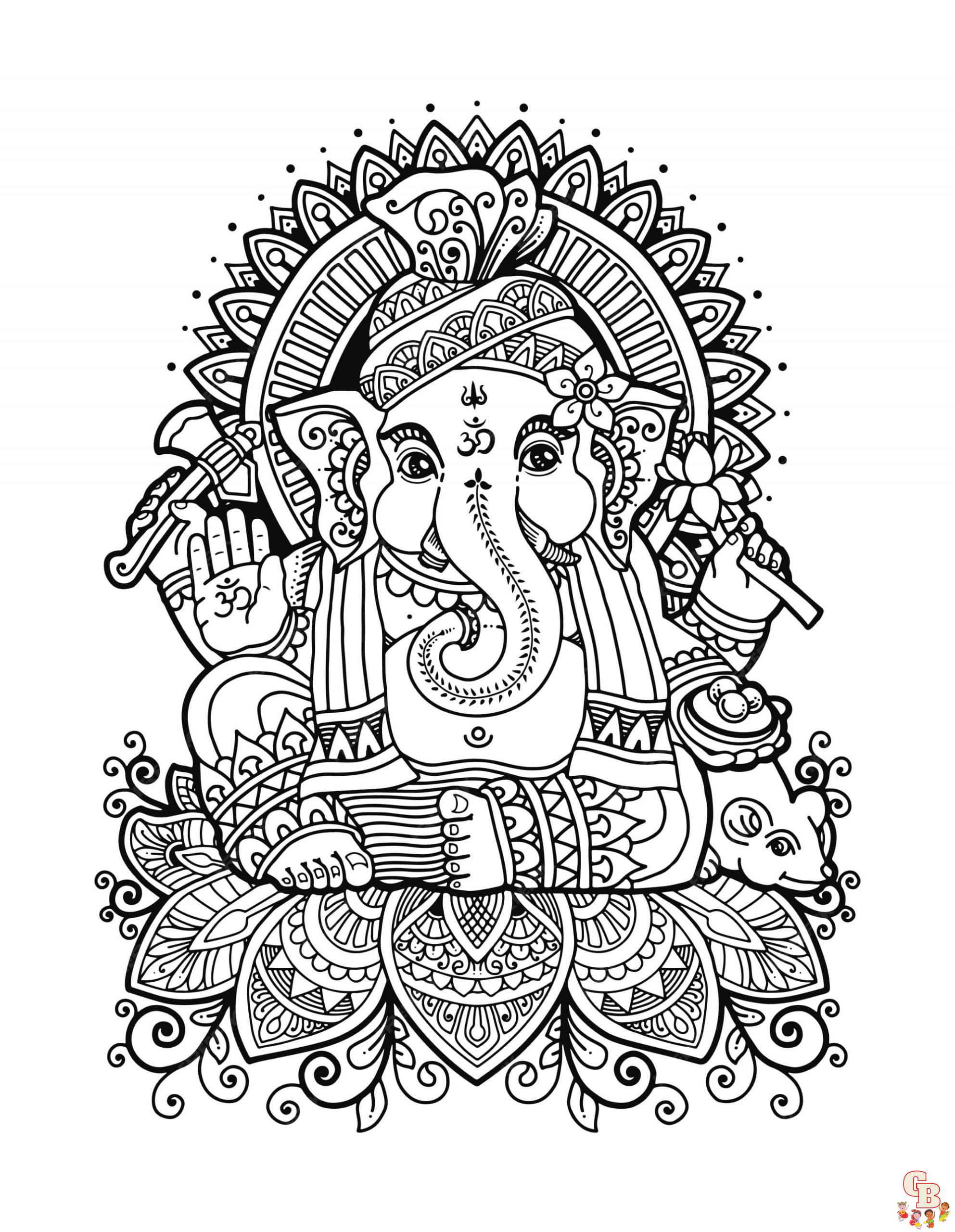 Ganesha coloring pages printable free