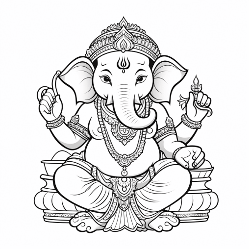 Printable Ganesha Coloring Pages Free For Kids And Adults