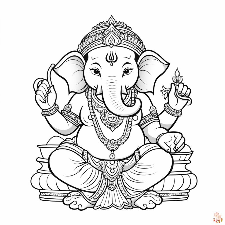 Printable Ganesha Coloring Pages Free For Kids And Adults