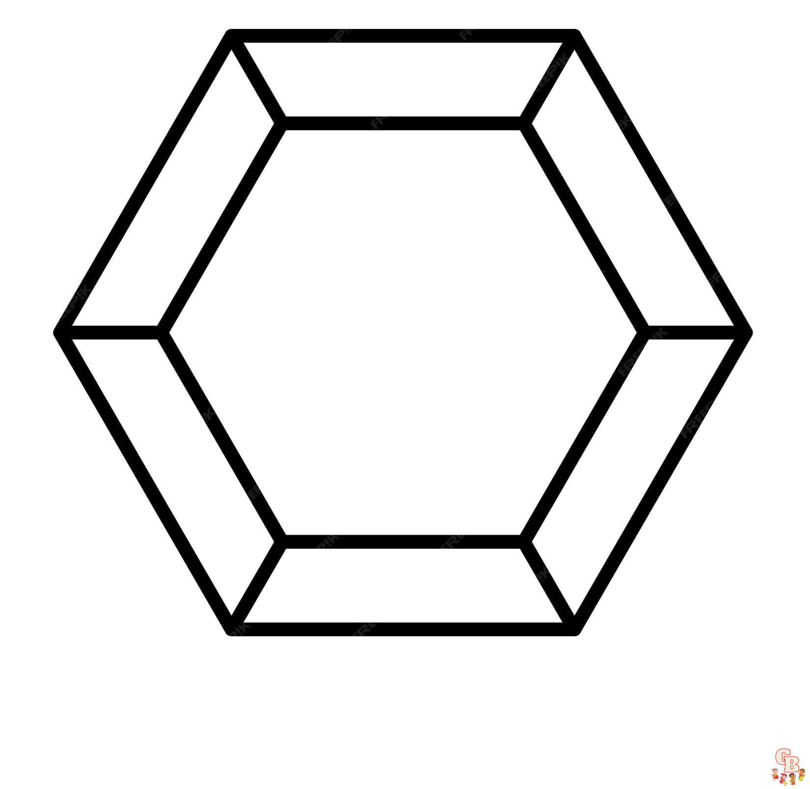 Hexagon coloring pages free
