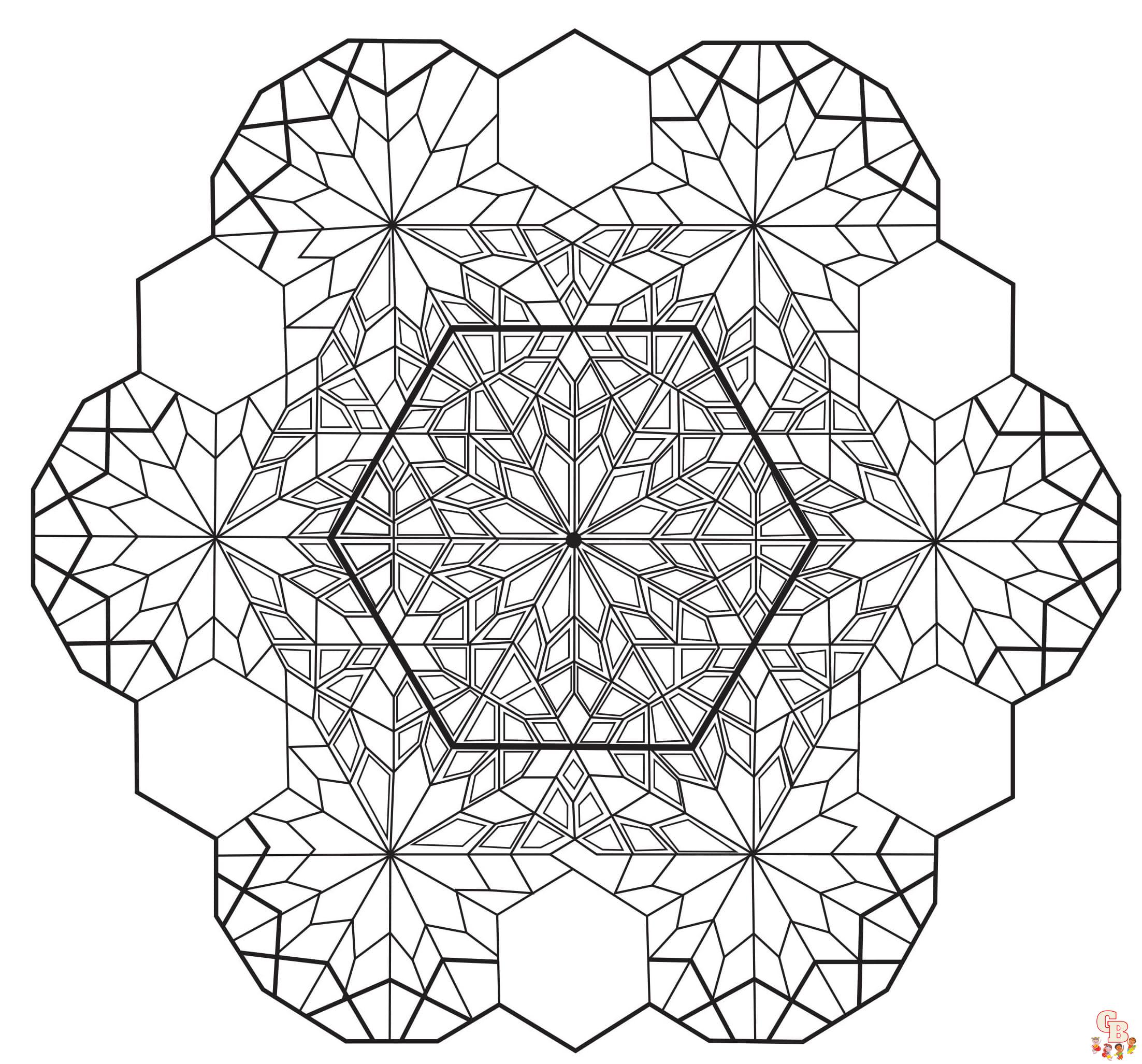 Hexagon coloring pages printable free