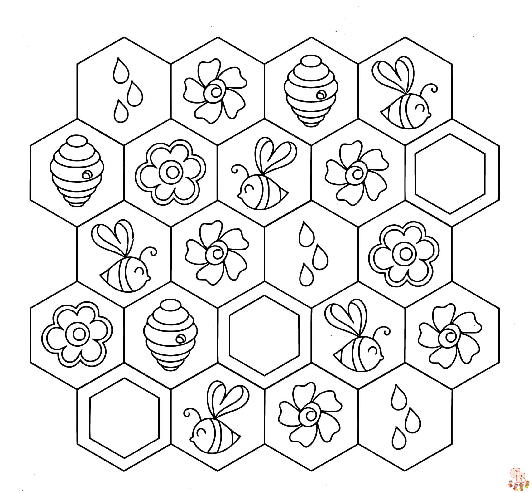 Hexagon coloring pages printable