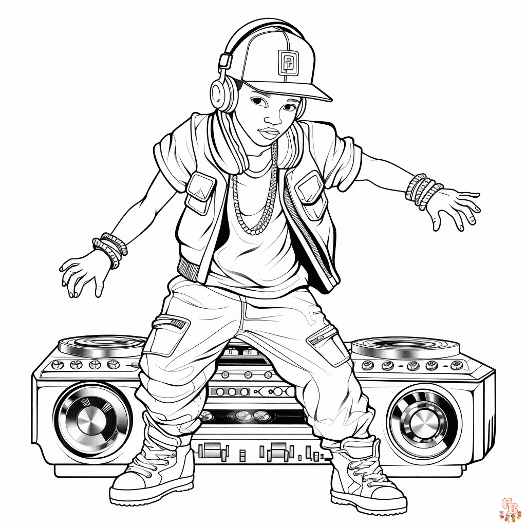 Hip hop coloring pages printable