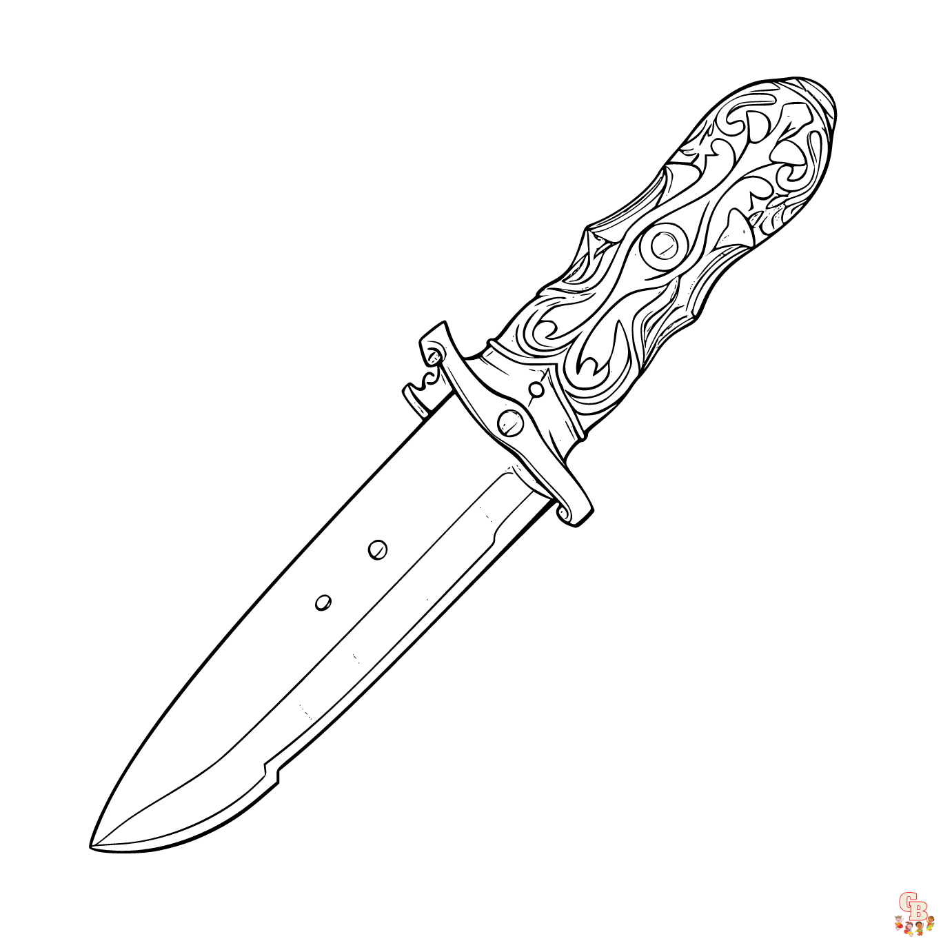 Knife coloring pages printable