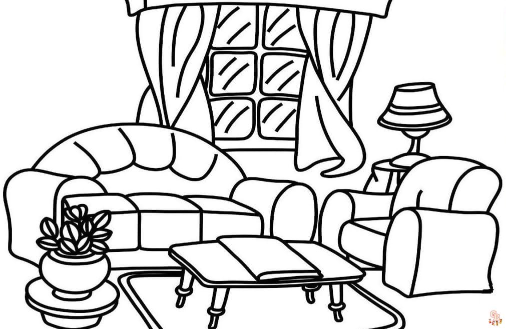 Living room Coloring Sheets