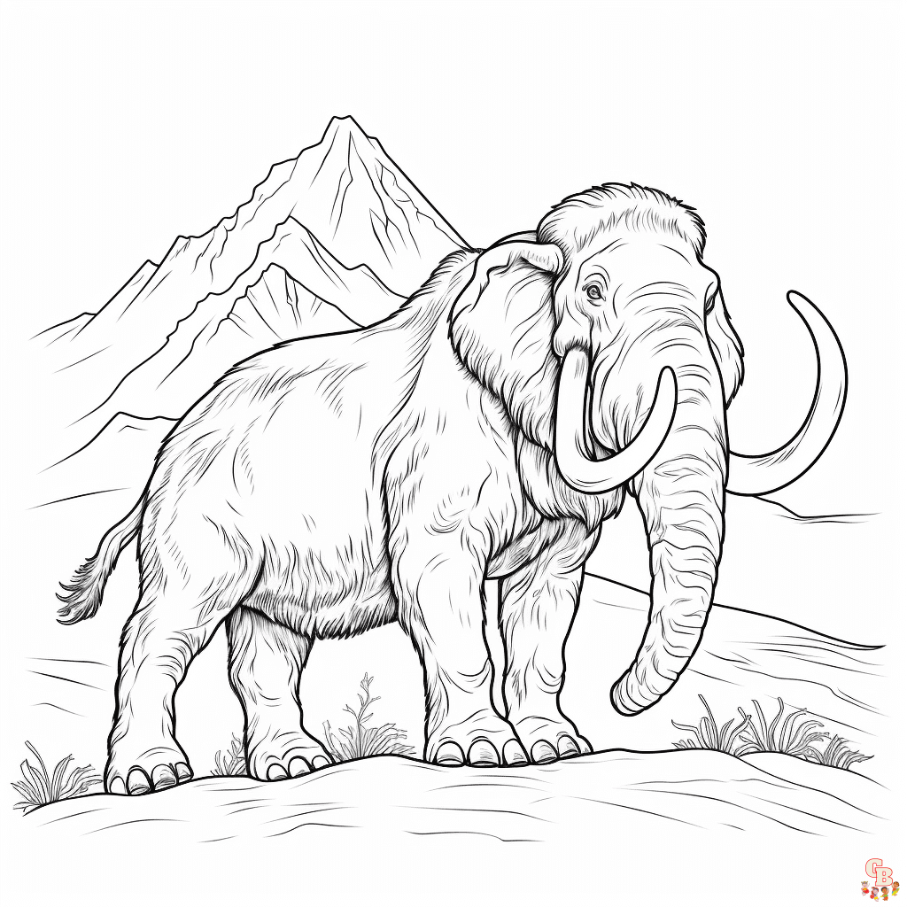 Mammoth coloring pages free