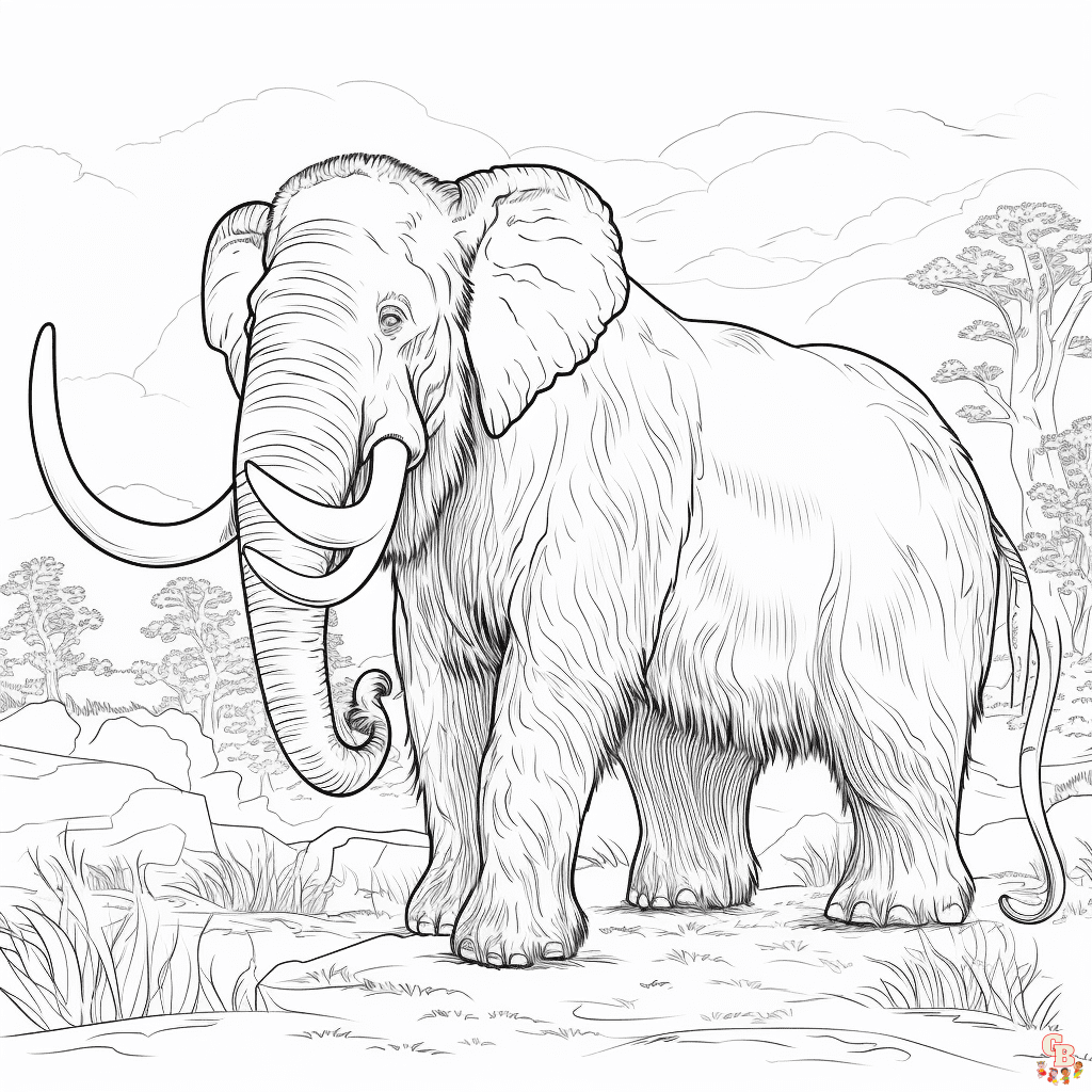 Mammoth coloring pages printable free