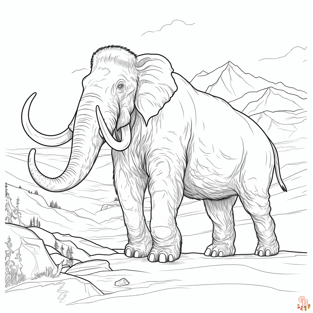 Mammoth coloring pages printable