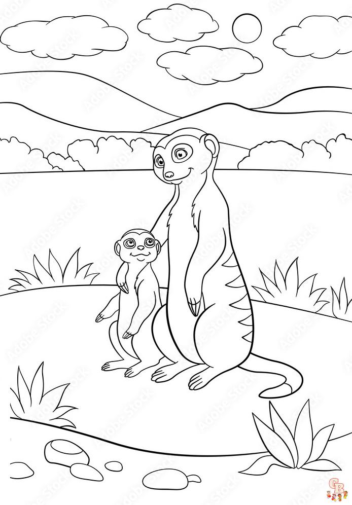 Meerkat Coloring Sheets