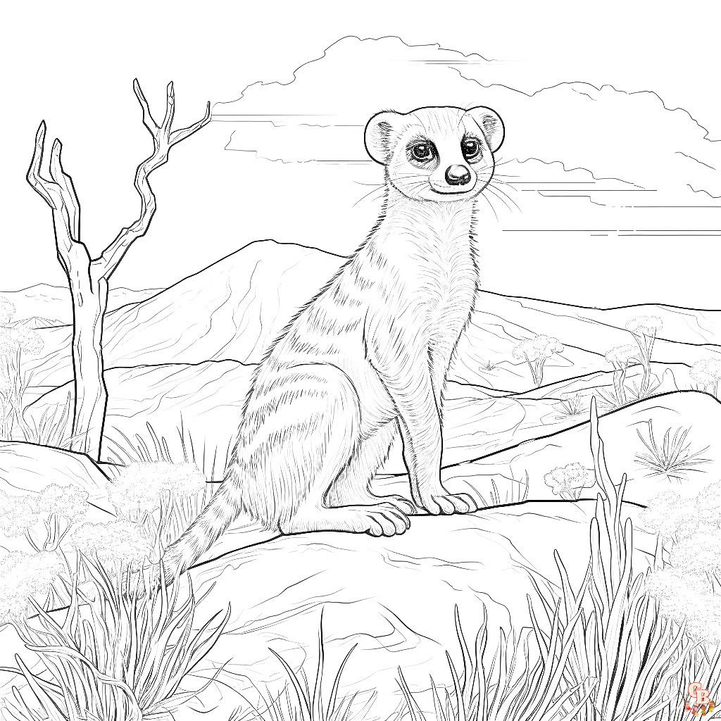 Meerkat coloring pages free