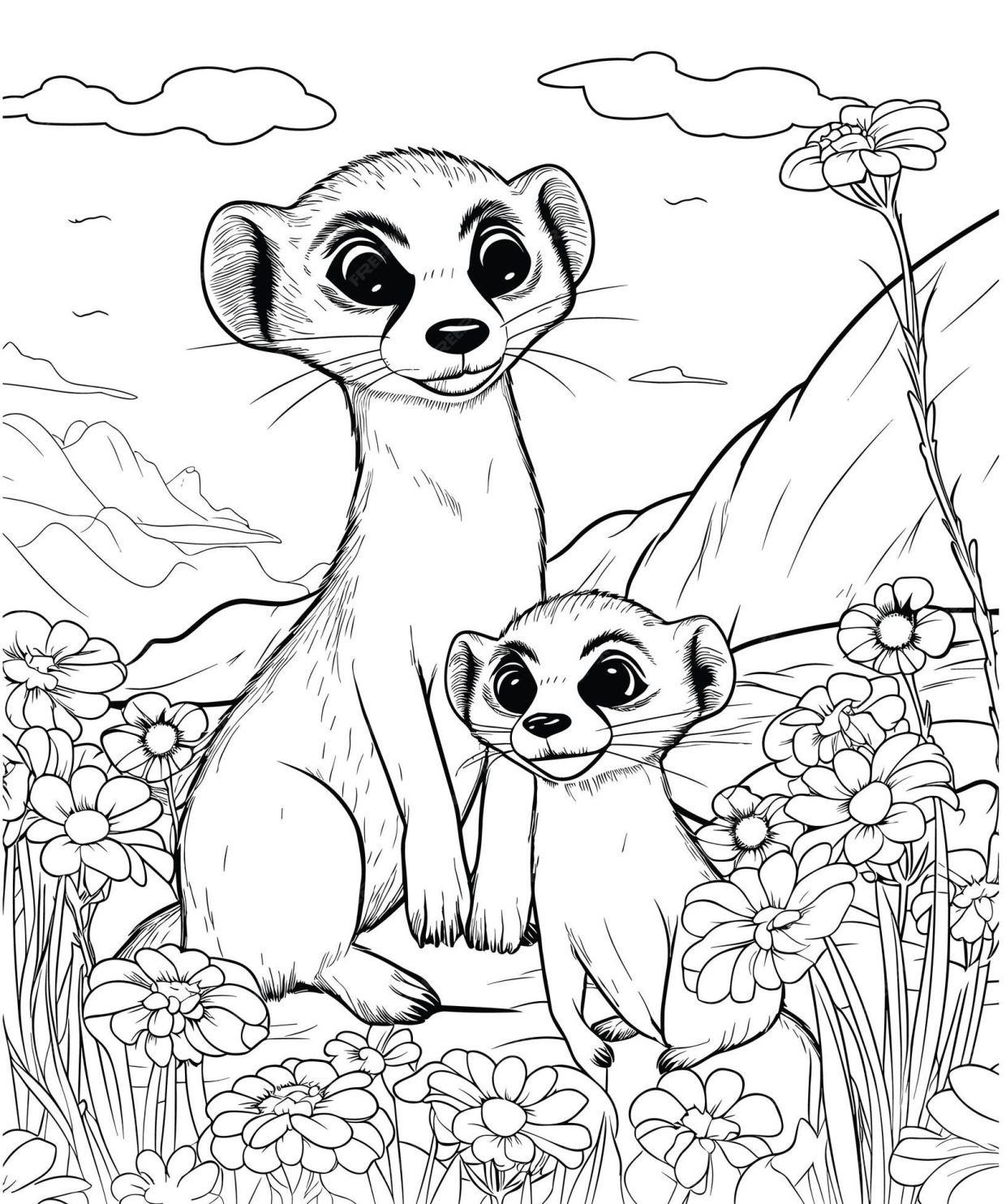 Printable Meerkat Coloring Pages Free For Kids And Adults