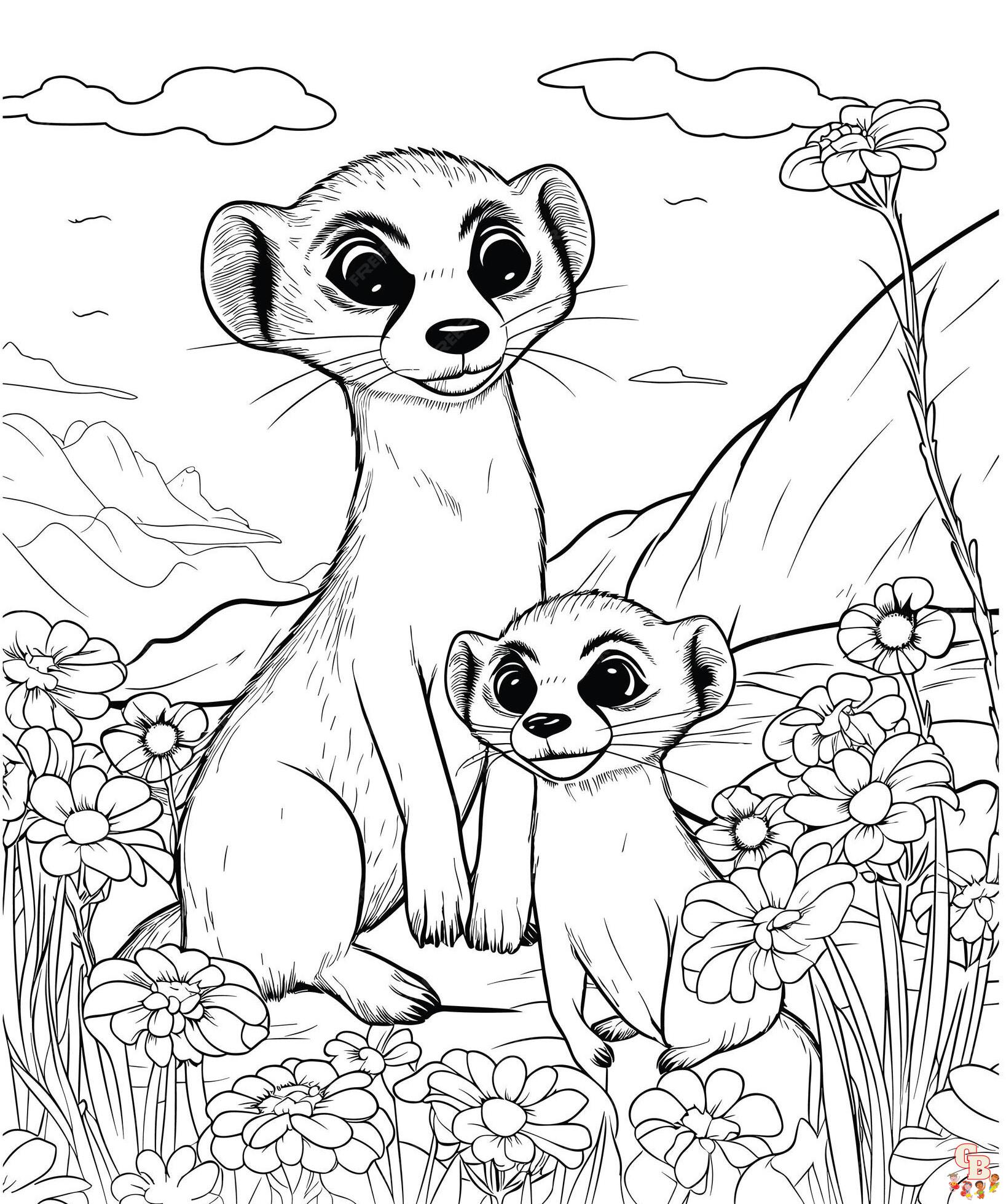 Meerkat coloring pages to print