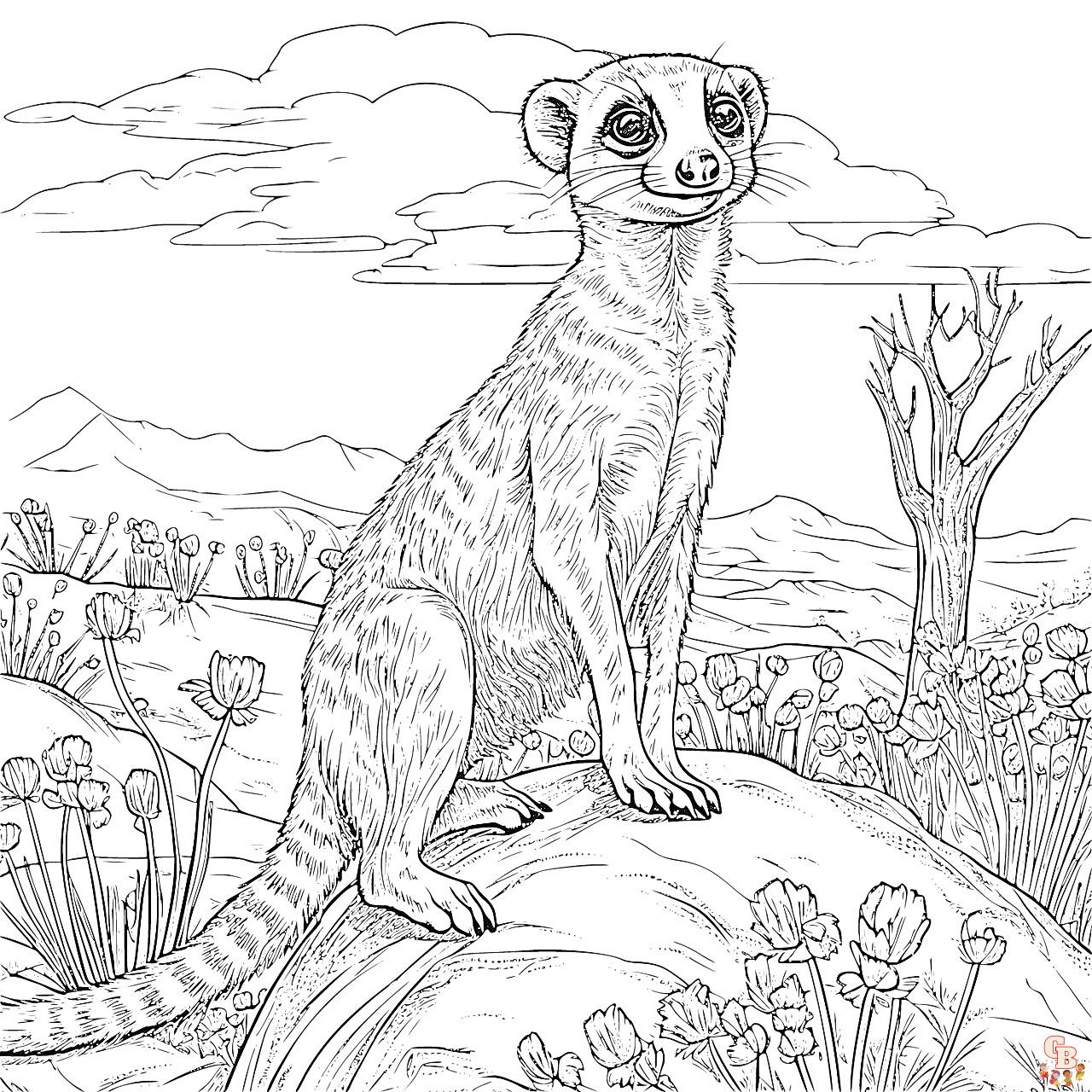 Meerkat coloring pages