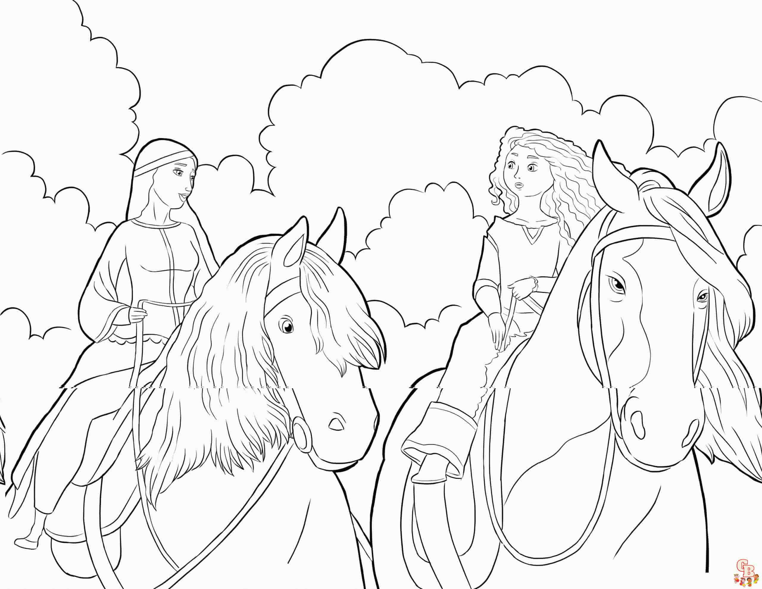 Merida With Angus Coloring Pages 1 scaled